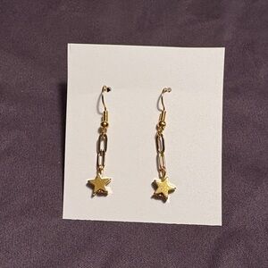 Gold Star Chain Earrings